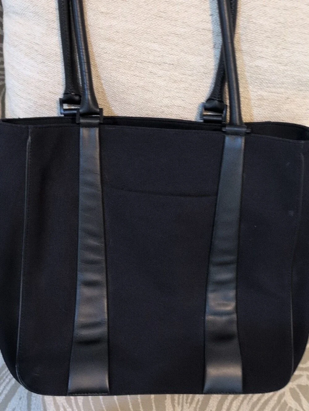 Vintage Tumi Black Canvas and Leather Tote Bag